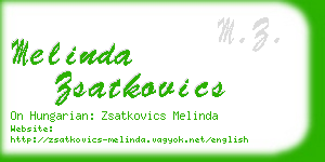 melinda zsatkovics business card